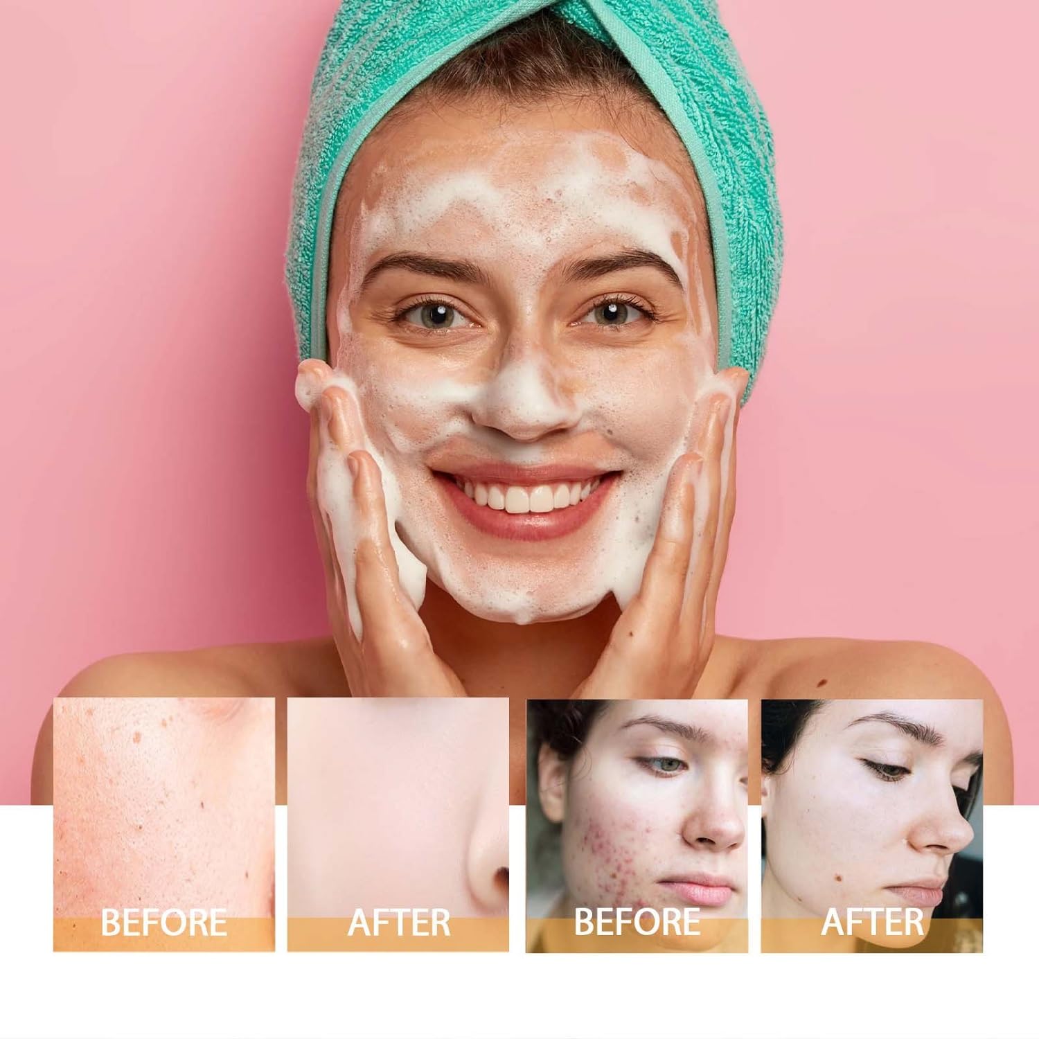 Revitalize Your Skin with 2Pcs Turmeric Facial Cleanser - Deep Cleansing Foaming Face Wash for a Radiant Glow (100Ml)